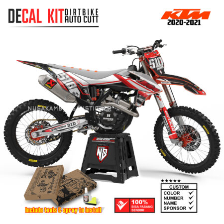 DECAL KIT STICKER SUPERMOTO DIRTBIKE KTM 2020 2021 GRAFIS PROCIRCUIT RED CROSS RED01 GRAPHIC DECAL