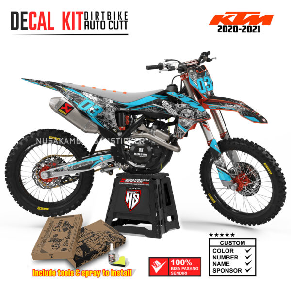 DECAL KIT STICKER SUPERMOTO DIRTBIKE KTM 2020 2021 GRAFIS SKULL BRAPH RACING RINGS CROSS TOSCA01 GRAPHIC DECAL