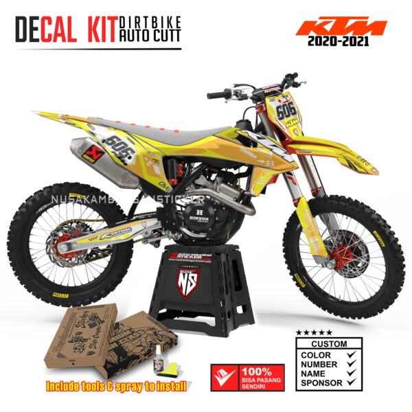 DECAL KIT STICKER SUPERMOTO DIRTBIKE KTM 2020 2021 GRAFIS STREET FLAGCROSS STAR RACING YELLOW04 GRAPHIC DECAL