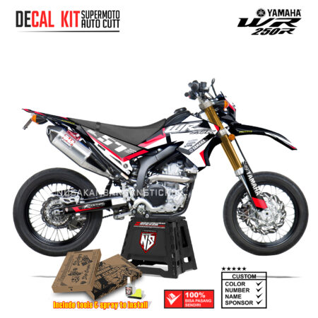 DECAL KIT STICKER SUPERMOTO DIRTBIKE YAMAHA WR 250 R GRAFIS POLYGON MAXXIS CROSS RED02 GRAPHIC DECAL
