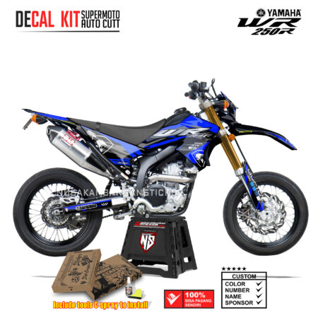 DECAL KIT STICKER SUPERMOTO DIRTBIKE YAMAHA WR 250 R GRAFIS WR ARMY BOY RACING BLUE04 GRAPHIC DECAL