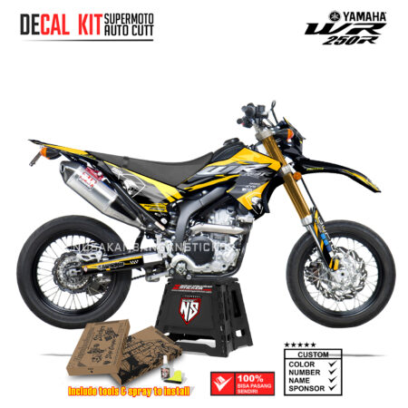 DECAL KIT STICKER SUPERMOTO DIRTBIKE YAMAHA WR 250 R GRAFIS WR ARMY BOY RACING YELLOW02 GRAPHIC DECAL