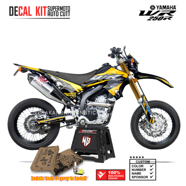 DECAL KIT STICKER SUPERMOTO DIRTBIKE YAMAHA WR 250 R GRAFIS WR ARMY BOY RACING YELLOW02 GRAPHIC DECAL