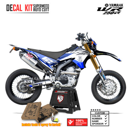 DECAL KIT STICKER SUPERMOTO DIRTBIKE YAMAHA WR 250 R GRAFIS WR PROTAPER RACING KYB BLUE05 GRAPHIC DECAL
