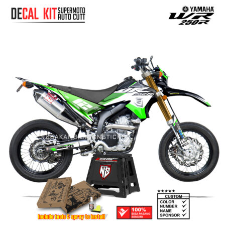 DECAL KIT STICKER SUPERMOTO DIRTBIKE YAMAHA WR 250 R GRAFIS WR PROTAPER RACING KYB GREEN04 GRAPHIC DECAL