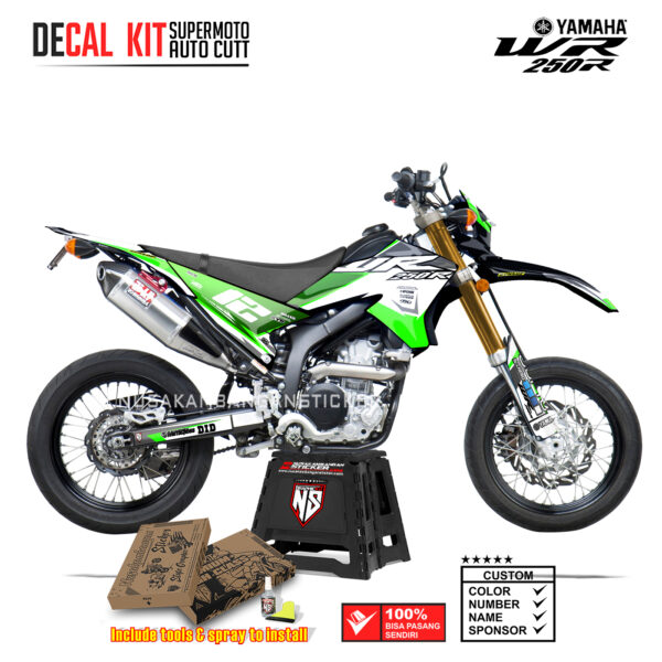 DECAL KIT STICKER SUPERMOTO DIRTBIKE YAMAHA WR 250 R GRAFIS WR PROTAPER RACING KYB GREEN04 GRAPHIC DECAL