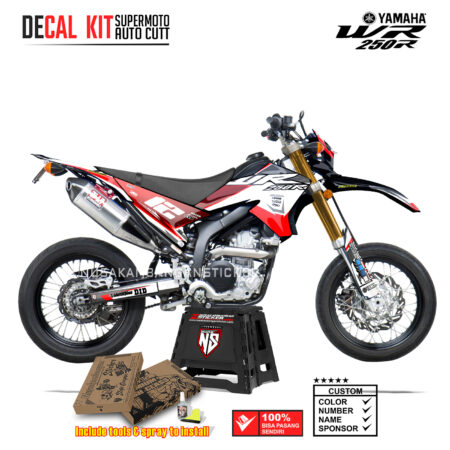 DECAL KIT STICKER SUPERMOTO DIRTBIKE YAMAHA WR 250 R GRAFIS WR PROTAPER RACING KYB RED01 GRAPHIC DECAL