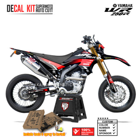 DECAL KIT STICKER SUPERMOTO DIRTBIKE YAMAHA WR 250 R LAYER ADIDAS CROSS RACING RED01 GRAPHIC DECAL