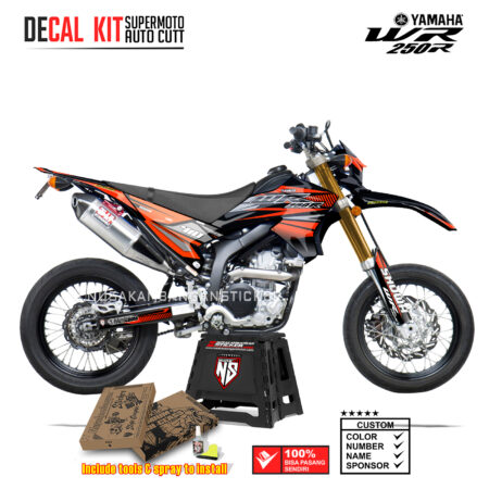 DECAL KIT STICKER SUPERMOTO DIRTBIKE YAMAHA WR 250 R LAYER RED PROTAPER CROSS OREN02 GRAY GRAPHIC DECAL