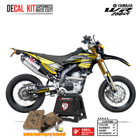 DECAL KIT STICKER SUPERMOTO DIRTBIKE YAMAHA WR 250 R LAYER RED PROTAPER CROSS YELLOW03 GRAY GRAPHIC DECAL