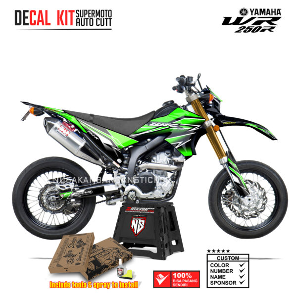 DECAL KIT STICKER SUPERMOTO DIRTBIKE YAMAHA WR 250 R LAYER RENTAL RACING STREET GREEEN03 GRAPHIC DECAL