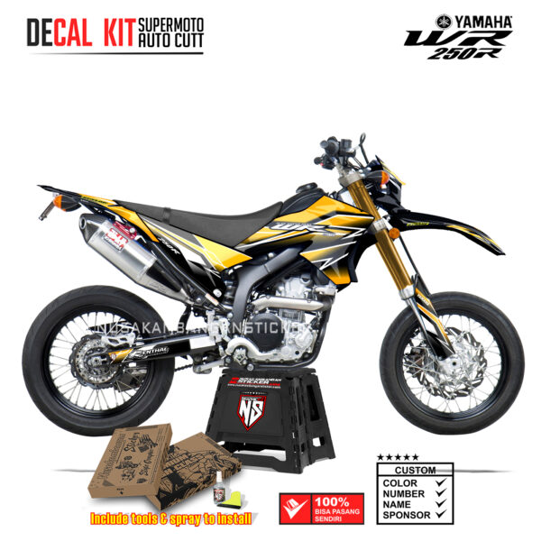 DECAL KIT STICKER SUPERMOTO DIRTBIKE YAMAHA WR 250 R LAYER RENTAL RACING STREET YELLOW02 GRAPHIC DECAL