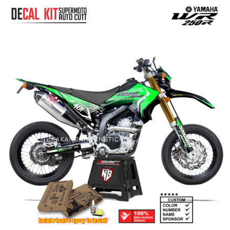 DECAL KIT STICKER SUPERMOTO DIRTBIKE YAMAHA WR 250 R LAYER STAR CROSS WR GREEN02 GRAPHIC DECAL