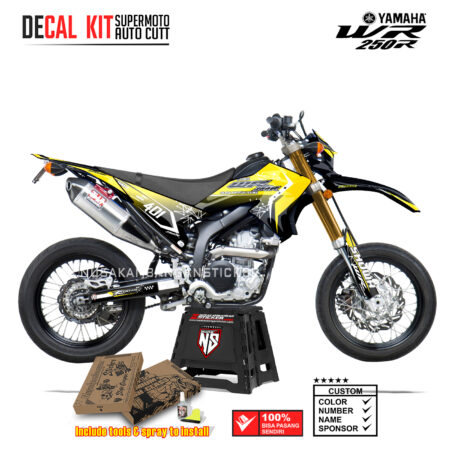 DECAL KIT STICKER SUPERMOTO DIRTBIKE YAMAHA WR 250 R LAYER STAR CROSS WR YELLOW04 GRAPHIC DECAL
