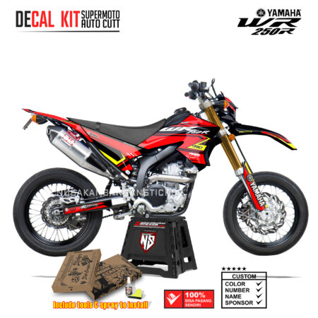 DECAL KIT STICKER SUPERMOTO DIRTBIKE YAMAHA WR 250 R LAYER STREET RACING CROSS RED01 GRAPHIC DECAL
