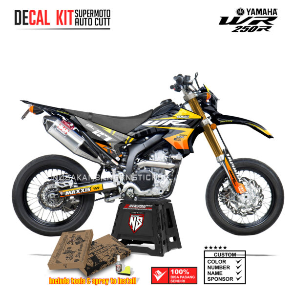 DECAL KIT STICKER SUPERMOTO DIRTBIKE YAMAHA WR 250 R LAYERCRAZI MAXXIS RACING YELLOW01 GRAPHIC DECAL