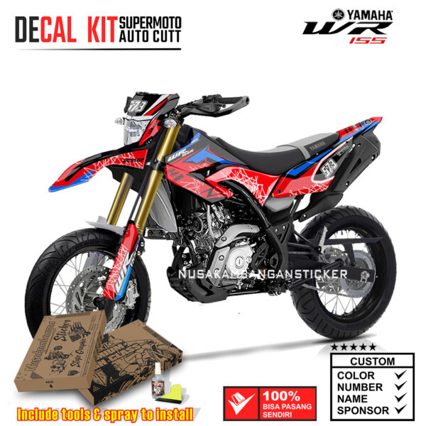 DECAL KIT STICKER SUPERMOTO YAMAHA WR 155 GRAFIS GALAXY STARS RED GRAPHIC MOTOCROSS