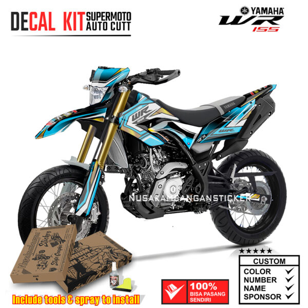 DECAL KIT STICKER SUPERMOTO YAMAHA WR 155 GRAFIS GOLD YAMAHA SCREEN TOSCA 001 GRAPHIC MOTOCROSS