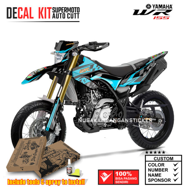 DECAL KIT STICKER SUPERMOTO YAMAHA WR 155 GRAFIS RACE FLAGS WR TOSCA 003 GRAPHIC MOTOCROSS