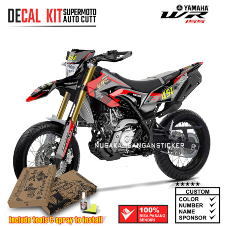 DECAL KIT STICKER SUPERMOTO YAMAHA WR 155 RED GRAPHIC MOTOCROSS