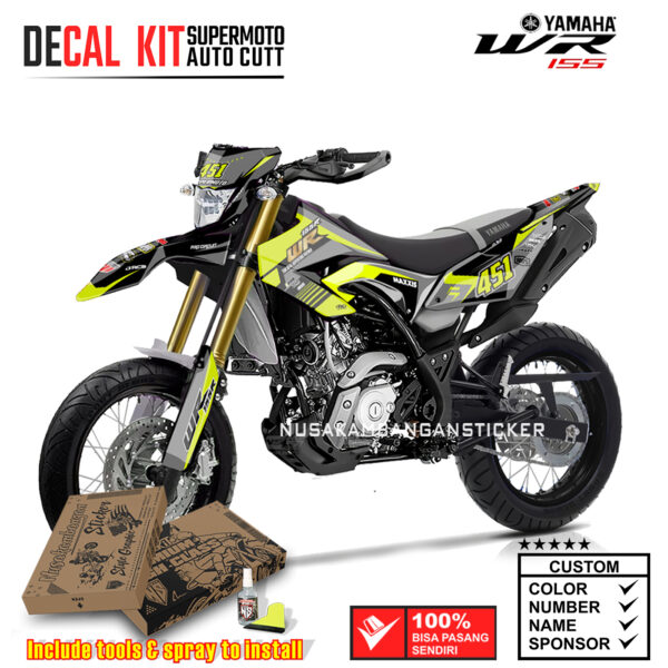 DECAL KIT STICKER SUPERMOTO YAMAHA WR 155 YELOW FLUO GRAPHIC MOTOCROSS