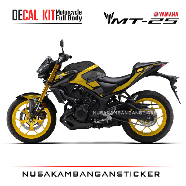 DECAL KIT STICKER YAMAHA MT25 2020 DESAIN STREET DUCATI RACING YELLOW03 STICKER FULL BODY