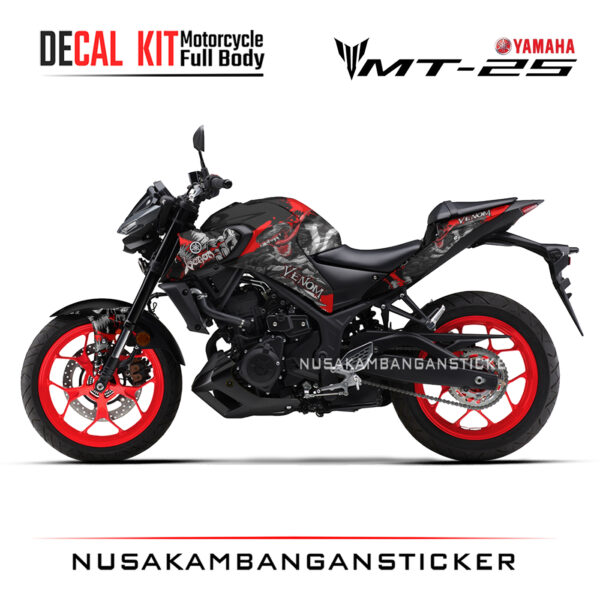 DECAL KIT STICKER YAMAHA MT25 2020 DESAIN VENOM MERAH05 STICKER FULL BODY