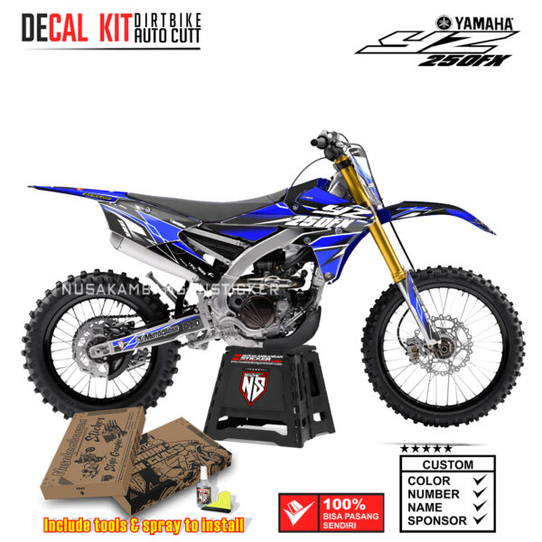 DECAL KIT SUPERMOTO DIRTBIKE YAMAHA YZ250FX GRAFIS STREET FIRE FX RACING BLUE04 STICKER DECALS