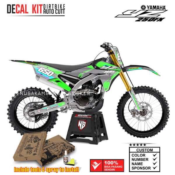 DECAL KIT SUPERMOTO DIRTBIKE YAMAHA YZ250FX GRAFIS STREET ROOF RACING GREEN03 GRAPHIC STICKER