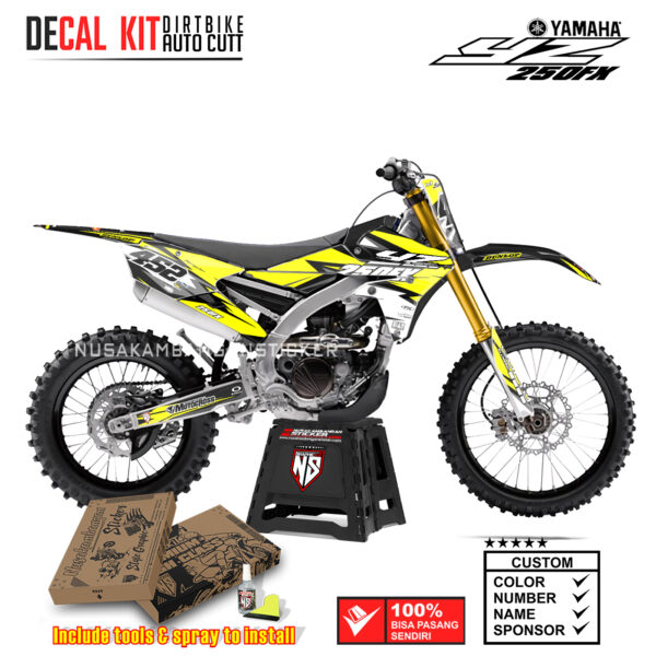 DECAL KIT SUPERMOTO DIRTBIKE YAMAHA YZ250FX GRAFIS YOSIMURA STREET RACING YELLOW01 GRAPHIC STICKER