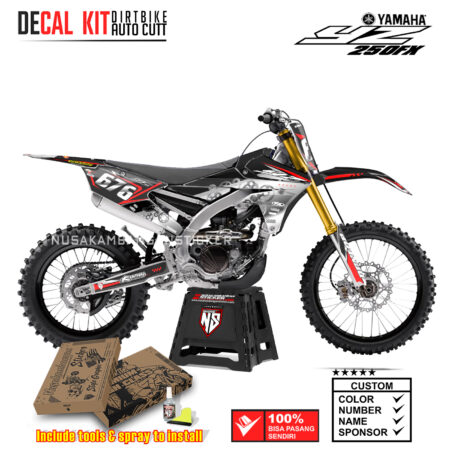 DECAL KIT SUPERMOTO DIRTBIKE YAMAHA YZ250FX SILVER GEAR RACING RED01 STICKER DECALS