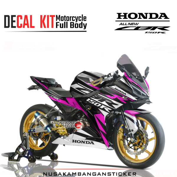 DECAL STICKER KIT HONDA CBR150R ALL NEW- HITAM GRAFIS PINK 01