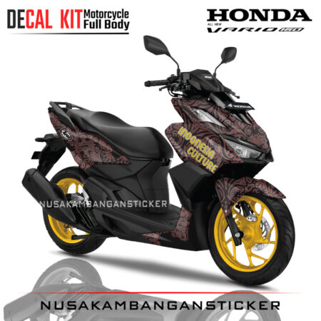 Decal-All New Honda Vario 160 Batik Coklat 01 Sticker Full Body