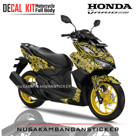 Decal-All New Honda Vario 160 Batik Hitam 05 Sticker Full Body