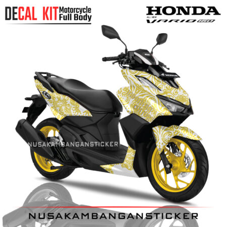 Decal-All New Honda Vario 160 Batik Kuning 04 Sticker Full Body