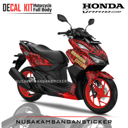 Decal-All New Honda Vario 160 Batik Merah 02 Sticker Full Body