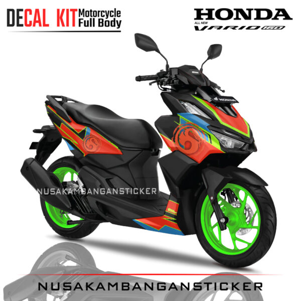 Decal-All New Honda Vario 160 Dragon Hijau 01 Sticker Full Body