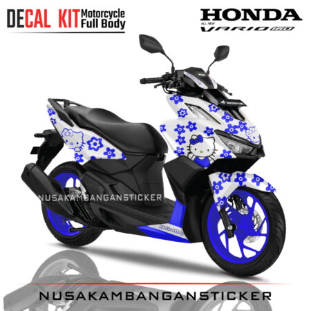 Decal-All New Honda Vario 160 Hello Kitty Biru 03 Sticker Full Body