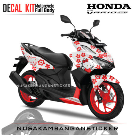 Decal-All New Honda Vario 160 Hello Kitty Merah 05 Sticker Full Body