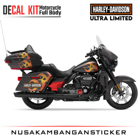 Decal Kit Sticker Harley Davidson Ultra Limited Big Bike Decal Modification Black Fire