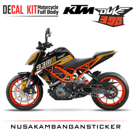 Decal Kit Sticker KTM Duke 390 Motosport Decals Modification Spesial MM93 Black Orens