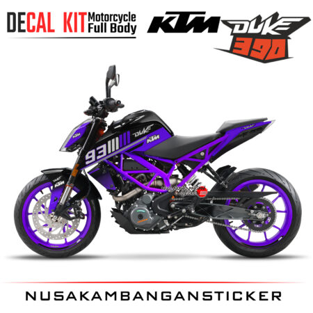 Decal Kit Sticker KTM Duke 390 Motosport Decals Modification Spesial MM93 Black Purple