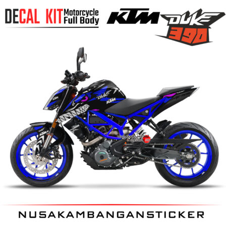 Decal Kit Sticker KTM Duke 390 Motosport Decals Modification Unstoppable Shark Blue