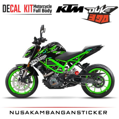 Decal Kit Sticker KTM Duke 390 Motosport Decals Modification Unstoppable Shark Green