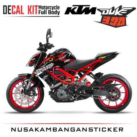 Decal Kit Sticker KTM Duke 390 Motosport Decals Modification Unstoppable Shark Red