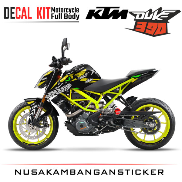 Decal Kit Sticker KTM Duke 390 Motosport Decals Modification Unstoppable Shark Yelow