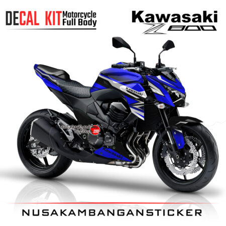 Decal Kit Sticker Kawasaki Ninja Z 800 Racing Graphic Blue Big Bike Decal Modification