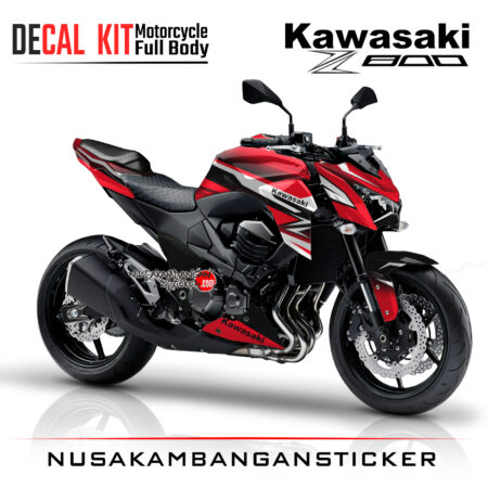 Decal Kit Sticker Kawasaki Ninja Z 800 Racing Graphic Red Big Bike Decal Modification
