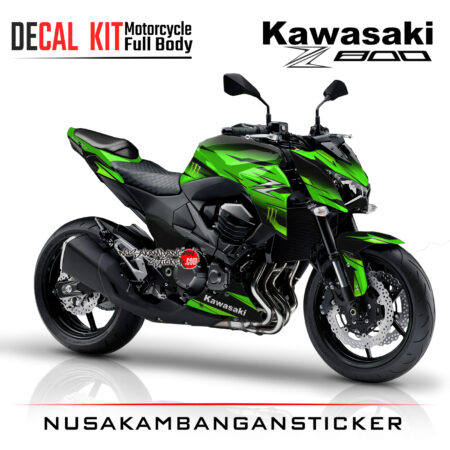 Decal Kit Sticker Kawasaki Ninja Z 800 Spesial Graphic Green Big Bike Decal Modification