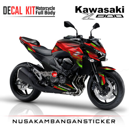 Decal Kit Sticker Kawasaki Ninja Z 800 Spesial Graphic Red Big Bike Decal Modification